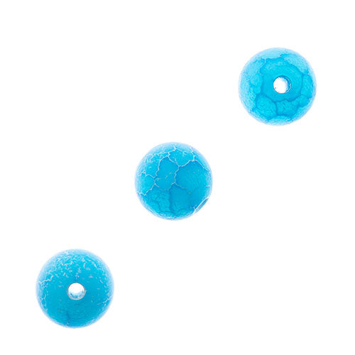 Earth's Jewels Round Matte Striped Agate Blue Dyed 16in Strand