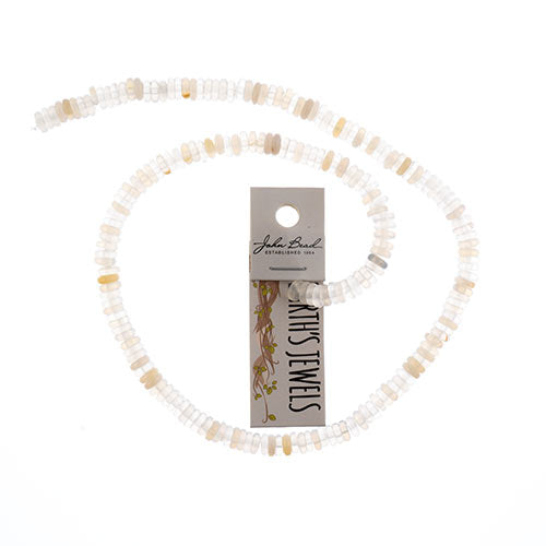 Earth's Jewels Beads 16in Rondelle White Agate