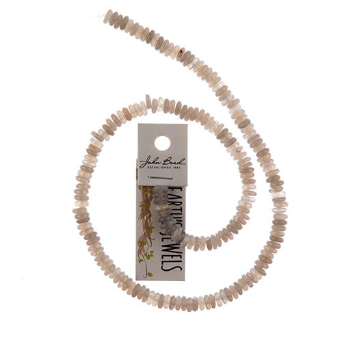 Earth's Jewels Beads 16in Rondelle Grey Agate