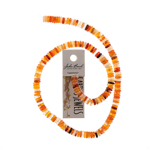 Earth's Jewels Beads 16in Rondelle Red Agate