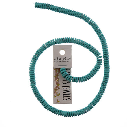 Earth's Jewels Beads 16in Rondelle Blue Turquoise