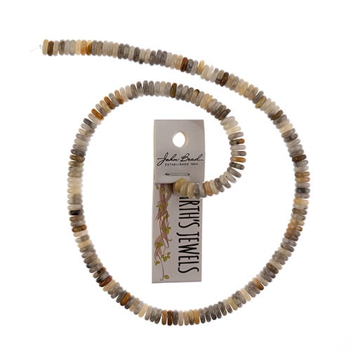 Earth's Jewels Beads 16in Rondelle Wild Agate