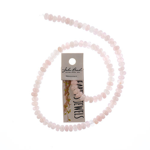 Earth's Jewels Beads 16in Rondelle Rose Quartz