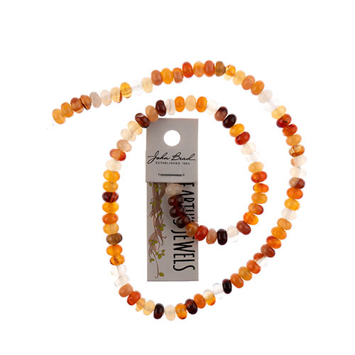 Earth's Jewels Beads 16in Rondelle Red Agate