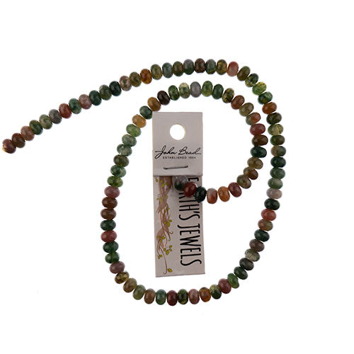 Earth's Jewels Beads 16in Rondelle Indian Agate