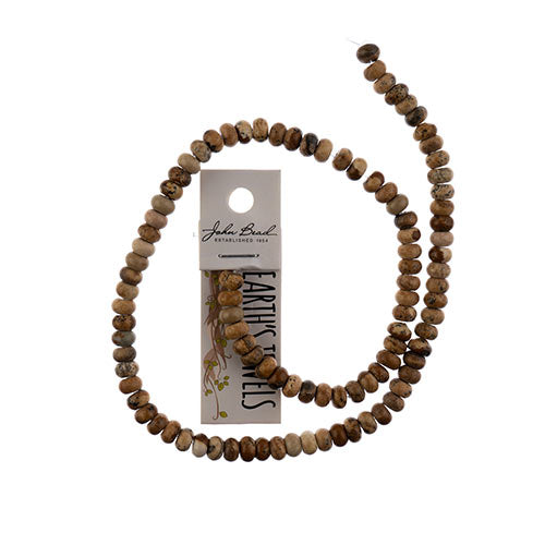 Earth's Jewels Beads 16in Rondelle Picture Jasper