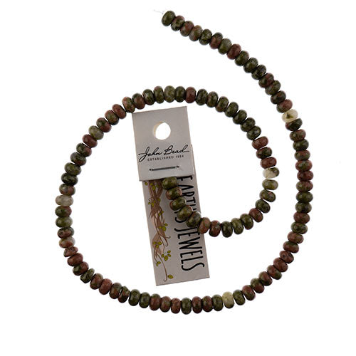 Earth's Jewels Beads 16in Rondelle Unakite