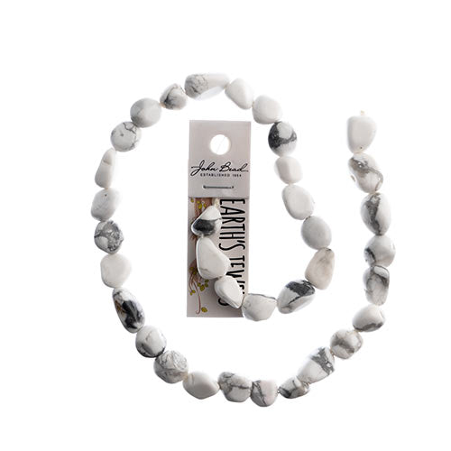 Earths Jewels Beads 16in 8-15mm Irregular White Howlite