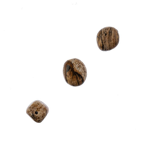 Earths Jewels Beads 16in 8-15mm Irregular Brown Picture Jasper