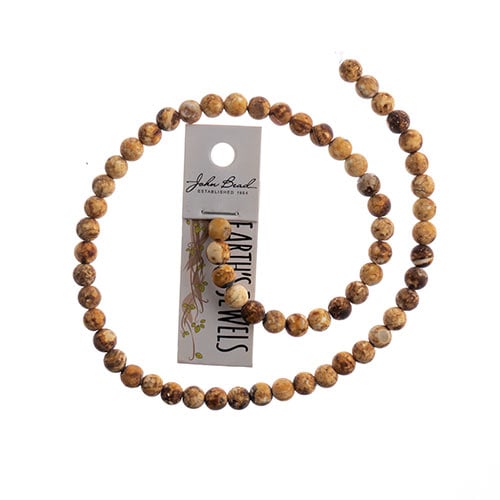 Earths Jewels 16in Tibetan Dzi Agate Round Beads - Frosted Matte Light Brown