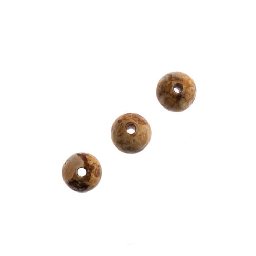 Earths Jewels 16in Tibetan Dzi Agate Round Beads - Frosted Matte Light Brown