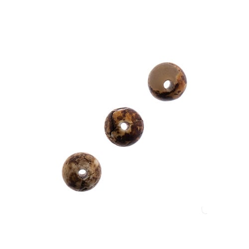Earths Jewels 16in Tibetan Dzi Agate Round Beads - Frosted Matte Dark Brown