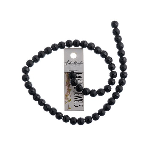 Earths Jewels 16in Tibetan Dzi Agate Round Beads - Matte Detail Swirl Black