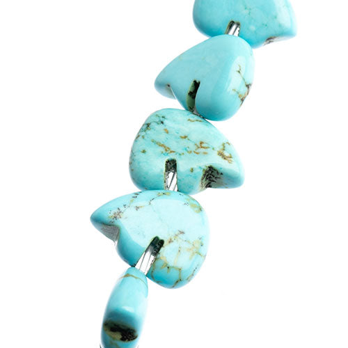 Reconstructed Turquoise Bear 8in Strung Beads