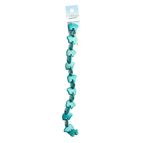 Reconstructed Turquoise Bear 8in Strung Beads