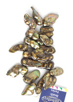 Freshwater Pearl Mussel Shape 8-26mm 8" Strand Gold