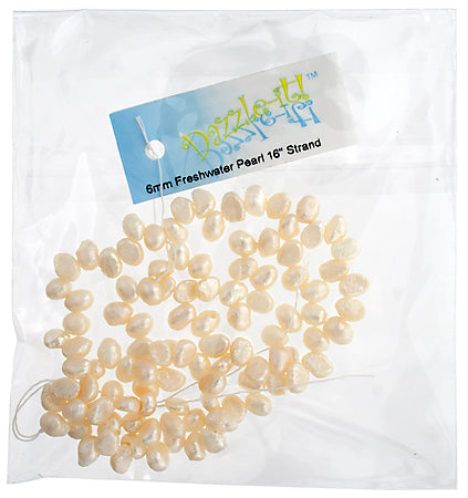 Freshwater Pearl Fancy Shape 6mm White 16in Strand