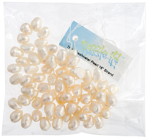 Freshwater Pearl Fancy Shape 7mm White 16in ( Approx 48g)