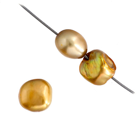 Freshwater Pearl Fancy Shape 8mm Golden 16in ( Approx 38g)