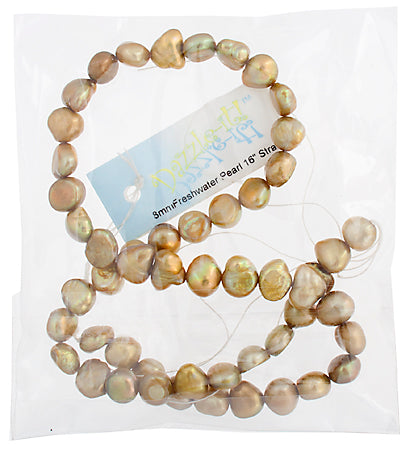 Freshwater Pearl Fancy Shape 8mm Golden 16in ( Approx 38g)