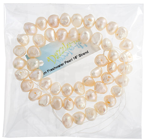Freshwater Pearl Fancy Shape 8mm White 16in ( Approx 35g)