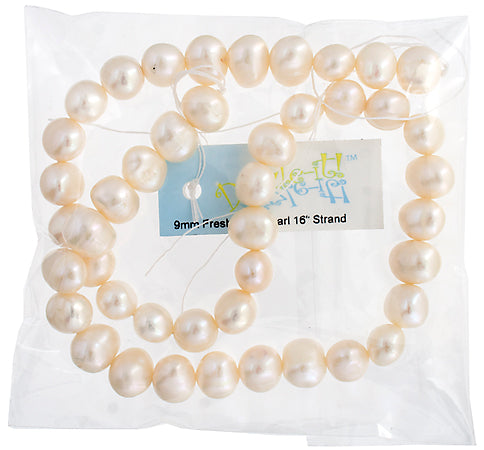 Freshwater Pearl Fancy Shape 9mm White 16in (aprx 50g)