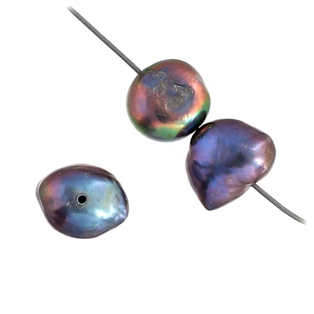 Freshwater Pearl Fancy Shape 9mm Grey 16in (aprx 45g)