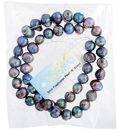 Freshwater Pearl Fancy Shape 9mm Grey 16in (aprx 50g)