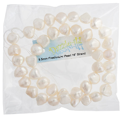 Freshwater Pearl Fancy Shape 9mm White 16in (aprx 44g)