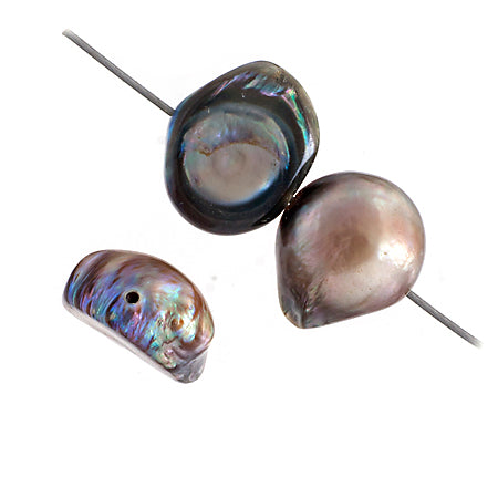 Freshwater Pearl Fancy Shape 10mm Grey 16in ( Approx 42g)