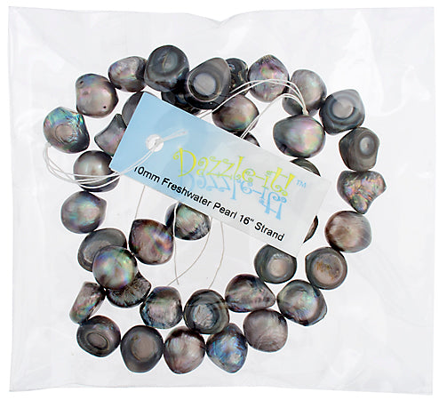 Freshwater Pearl Fancy Shape 10mm Grey 16in ( Approx 42g)