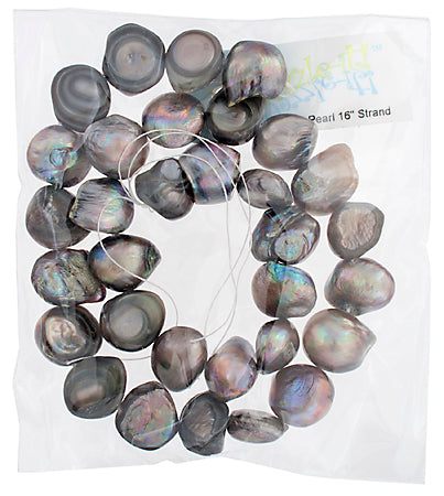 Freshwater Pearl Fancy Shape 12mm Grey 16in ( Approx 52g)