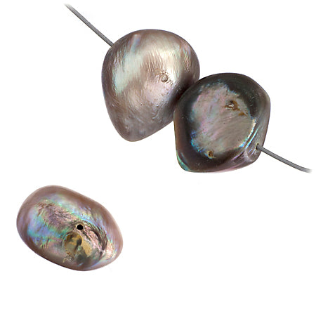 Freshwater Pearl Fancy Shape 12mm Grey 16in ( Approx 82g)
