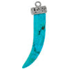 Pendant 11x52mm Turquoise Horn Pendant Pewter