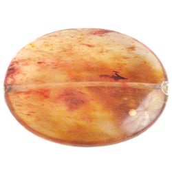 Semi-Precious Oval 40x30mm 8in Strung (5pc) Cherry Quartz Natural