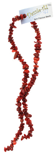 Semi-Precious 16in Chips Strung Reconstructed Coral