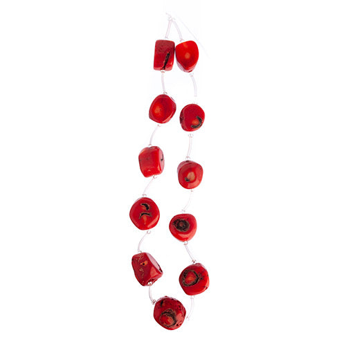 Coral Round Drum Chips Semi-Precious 16in