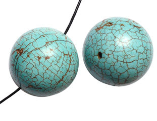 Turquoise Round Stabilized 8in Strand Green