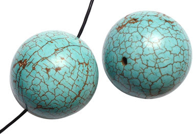 Turquoise Round Stabilized 8in Strand Green