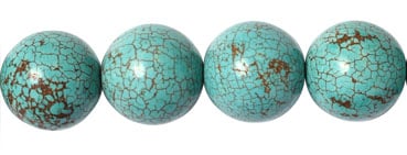 Turquoise Round Stabilized 8in Strand Green