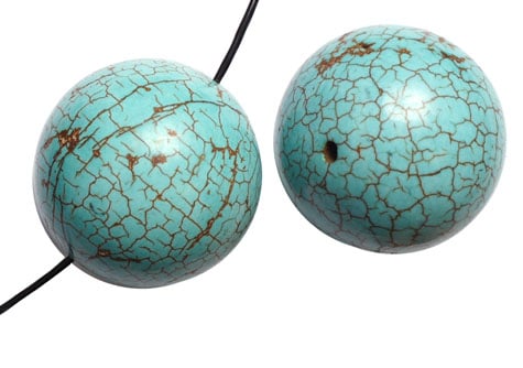 Turquoise Round Stabilized 8in Strand Green