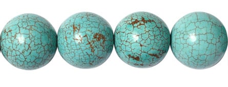 Turquoise Round Stabilized 8in Strand Green