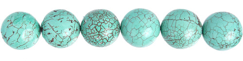 Turquoise Round Stabilized 8in Strand Green