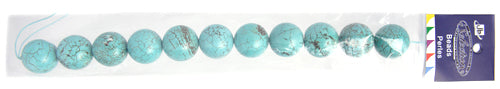Turquoise Round Stabilized 8in Strand Green