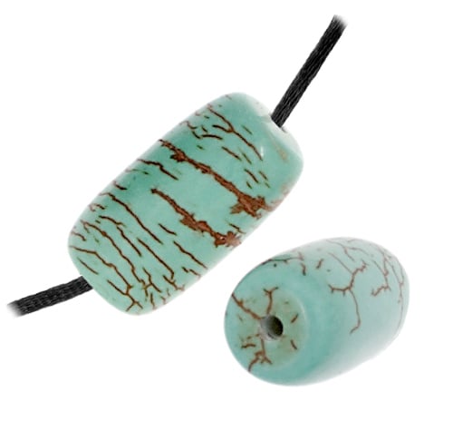 Turquoise Barrel Stabilized 8in Strand Green