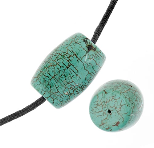 Turquoise Barrel Stabilized 8in Strand Green