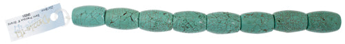 Turquoise Barrel Stabilized 8in Strand Green