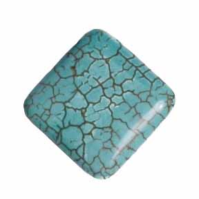 Turquoise 20x6mm Square Shape Stabilized 8in Strand Green