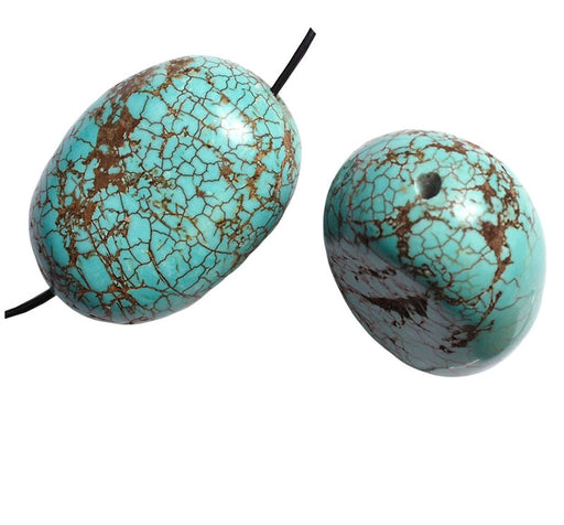 Turquoise 30x23x20mm Nugget Stabilized 8in Strand Green