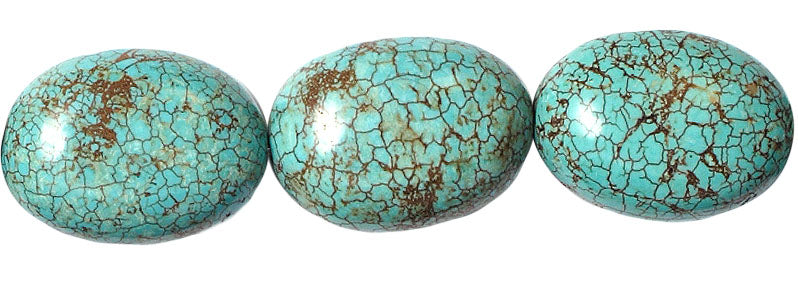 Turquoise 30x23x20mm Nugget Stabilized 8in Strand Green